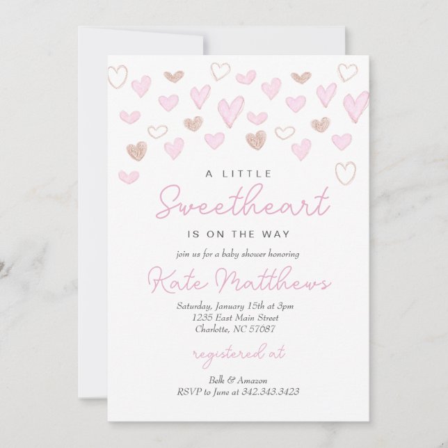 Valentines Jour Baby shower Invitation (Devant)