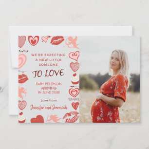 Valentines jour de grossesse cartes de faire-part