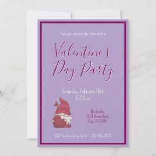 Valentines Jour Gnome Invitation