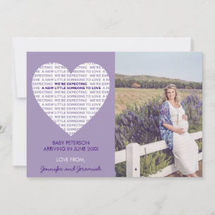 Valentines jour grossesse faire-part typographie