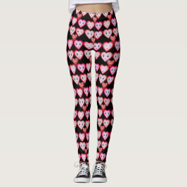 Valentines Liebe Candy Hearts and Faces Leggings