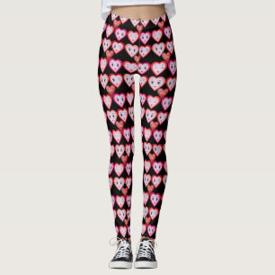 Valentines Liebe Candy Hearts and Faces Leggings