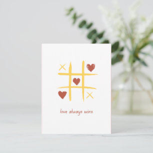 Valentine's - Liebe gewinnt immer Tic Tac Toe - Bl Mitteilungskarte