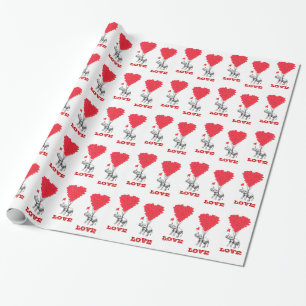 Valentines-Liebeherz Geschenkpapier