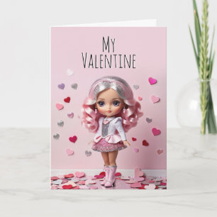 Valentines Niedlich Doll Valentines Karte