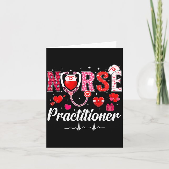 Valentines Nurse Practitioner Scrubs Nurse Life St Karte (Vorderseite)