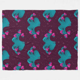 Valentine's Octopus and Hearts Fleecedecke