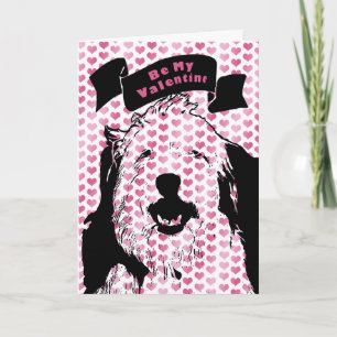 Valentines - Olde englische Schäferhund-Silhouette Feiertagskarte