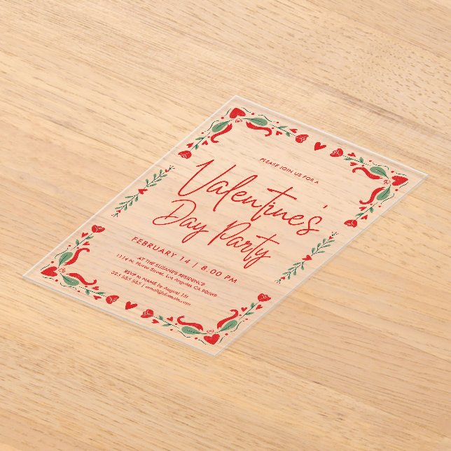 Valentine's party Invitation Acryleinladungen (Ablage )
