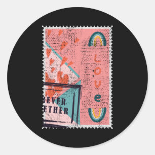 Valentines Philatelist Forever Love Postleitzahl B Runder Aufkleber