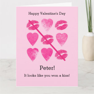 Valentines Pink Spiel mit Lippen und Herz Card Karte