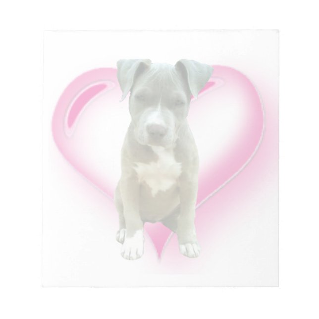 Valentines Pitbull Welpe Notizblock (Vorderseite)