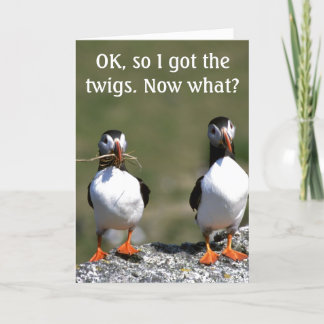 Valentine's Puffin Pair 'got die Zweige' Karte