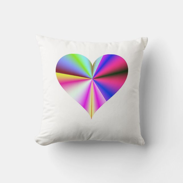 Valentines Rainbow Heart Kissen (Vorderseite)