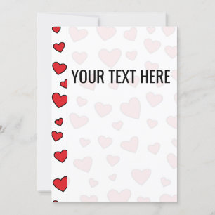 Valentines Red Heart Motif Faire-part