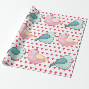 Valentines Red Heart on White mit Niedlichen Liebe Geschenkpapier