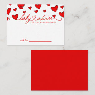 Valentines Red Hearts Baby shower carte conseil