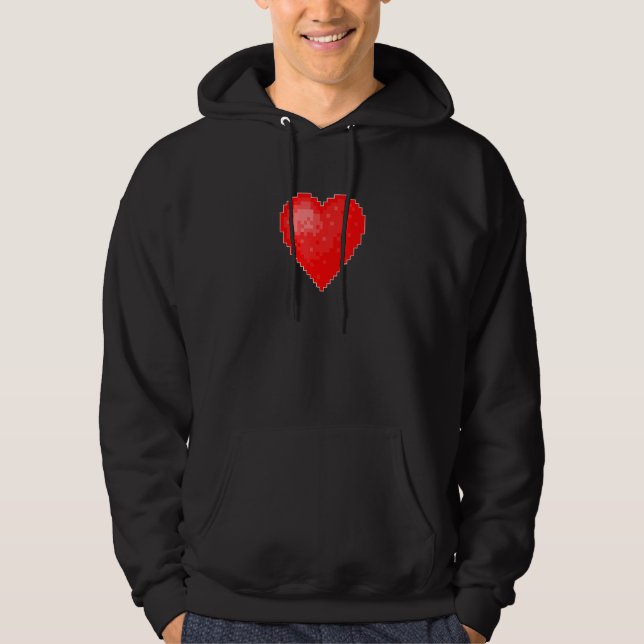 VALENTINE'S RETRO 8 BIT HEART HOODIE (Vorderseite)