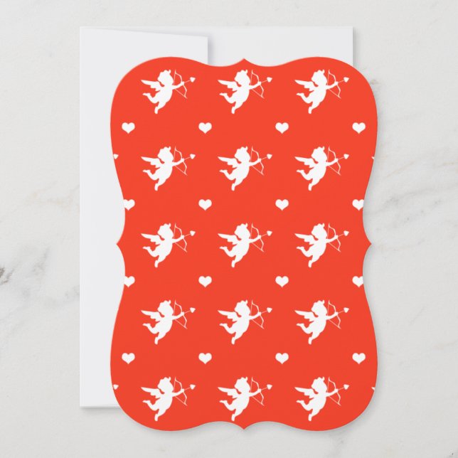valentines rouges cupides invitations de mariage (Devant)