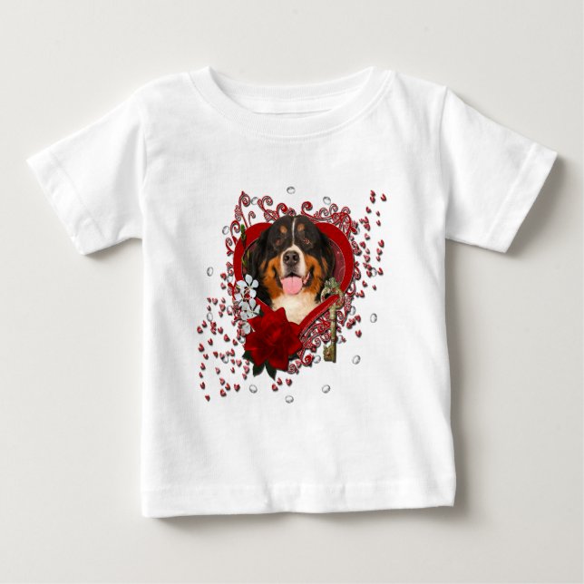 Valentines - Schlüssel zu meinem Herz - Berner Hun Baby T-shirt (Vorderseite)