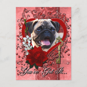 Valentines - Schlüssel zu meinem Herzen - Mops Feiertagspostkarte