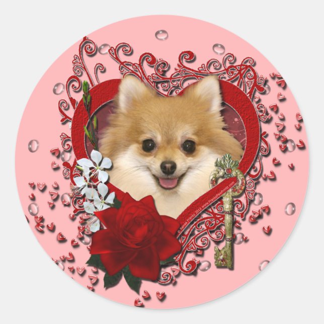 Valentines - Schlüssel zu meinem Herzen - Spitz Runder Aufkleber (Vorderseite)
