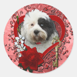 Valentines - Schlüssel zu meinem Herzen - Tibetisc Runder Aufkleber