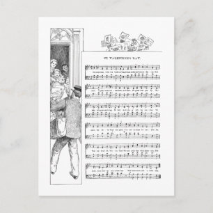 Valentines Song und Musik Feiertagspostkarte