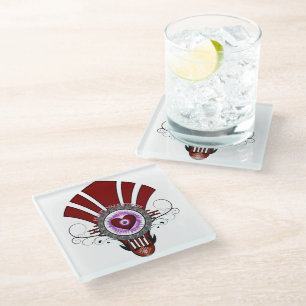 Valentines Star Burst Glass Untersetzer