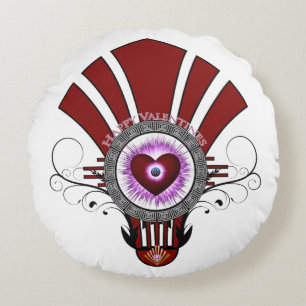 Valentines Star Burst Round Coussin