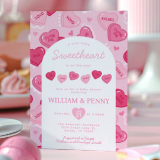Valentines Sweetheart Candy Baby Shower Einladung