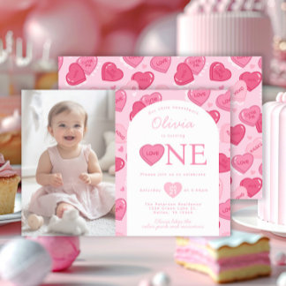 Valentines Sweetheart Candy Birthday Party Einladung