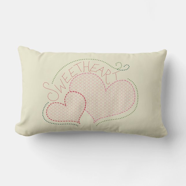 Valentine's Sweetheart Cross Stitch Kissen (Vorderseite)