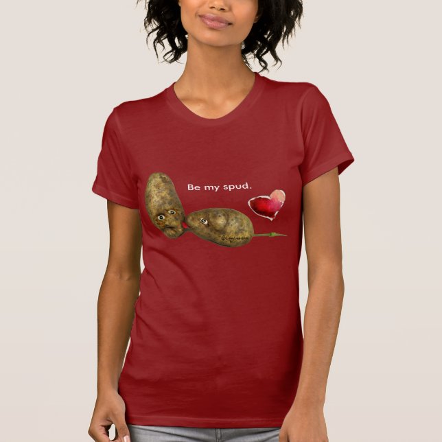 Valentines T - Shirt Niedlich Potato Kissespuds (Vorderseite)