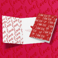 Valentine's Thema Red White I Liebe You Pattern