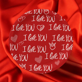Valentine's Thema Red White I Liebe You Pattern Pappteller
