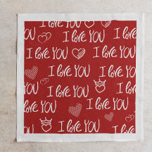 Valentine's Thema Red White I Liebe You Pattern