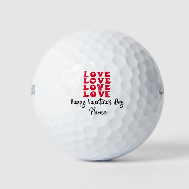 Valentine's to golfer mit Liebe Golfbälle (Vorderseite)