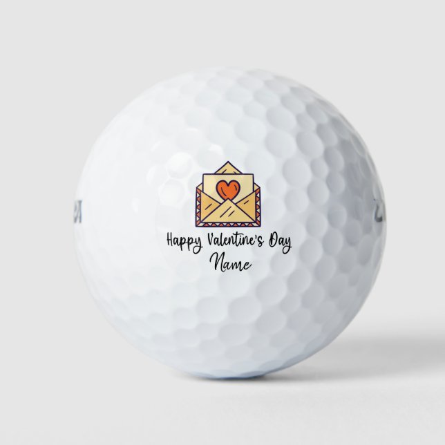 Valentine's to golfer mit Liebe roter Herzpost Golfball (Vorderseite)