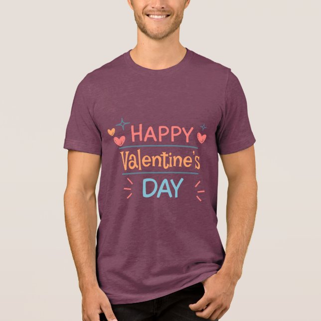 Valentine's Typography Sayings Tri-Blend Shirt (Vorderseite)