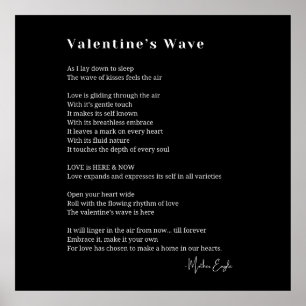 Valentines vague d'amour poème poster décoration m