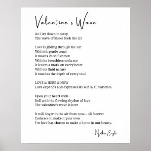 Valentines vague d'amour poème poster décoration m