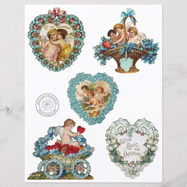 Valentines victoriennes découpe le papier à scanda (Devant)