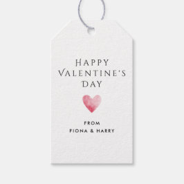 Valentines Watercolor Heart Gift Tags Geschenkanhänger