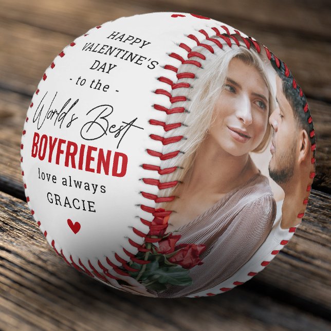 Valentines 'Worlds Best Boyfriend' Foto Keepake Baseball (Von Creator hochgeladen)