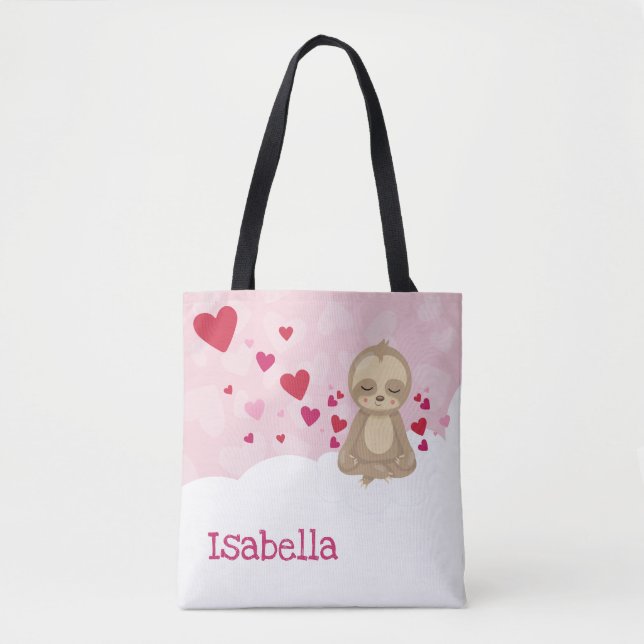 ValentineSloth personalisiert Tasche (Vorderseite)