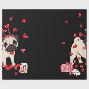 Valentingeschenk für Hunde Niedlicher Valentinst Geschenkpapier