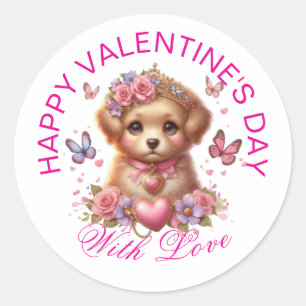 Valentingeschenke - Pawsitiv Adorable Welpe 20 Runder Aufkleber