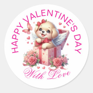 Valentingeschenke - Pawsitiv Adorable Welpe 23 Runder Aufkleber