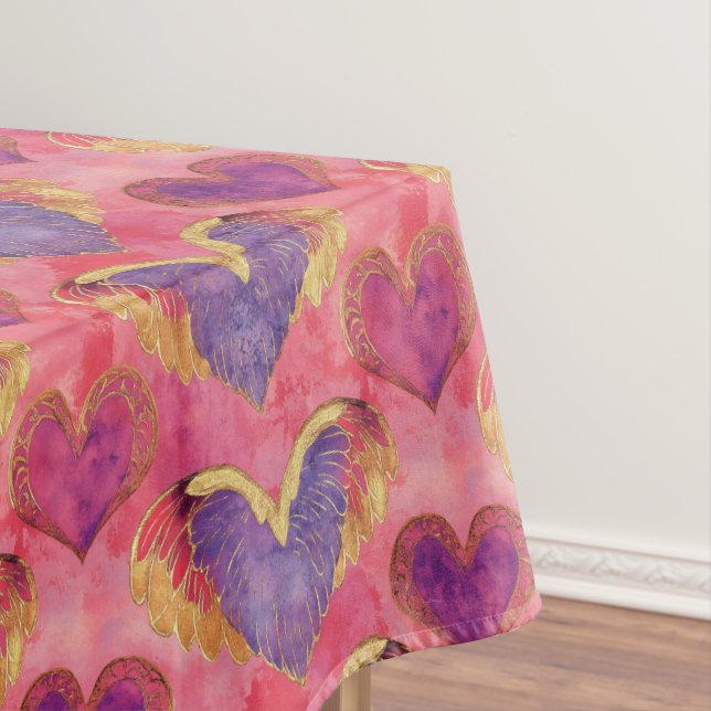 Valentinherz mit goldenen Winkeln Tischdecke (Beispiel)